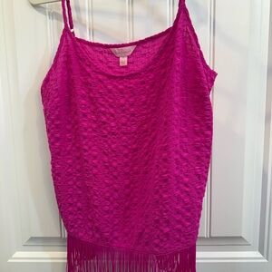 Lilly Pulitzer pink Fringe top